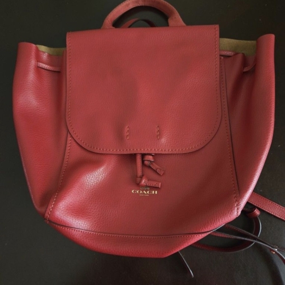 Coach Handbags - Coach Red Leather Backpack